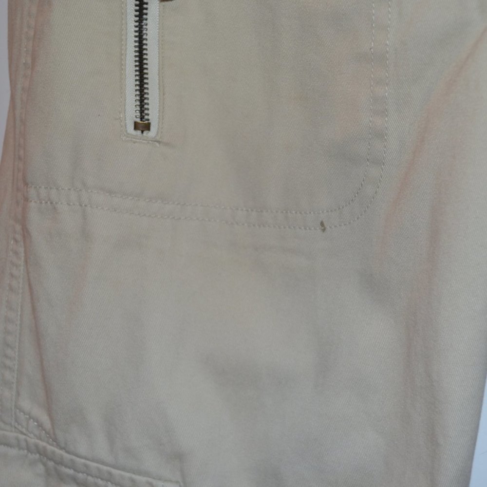 Zara TRF White Cargo Pants Low Rise Pockets Lace Bottom Women M - Picture 4 of 7